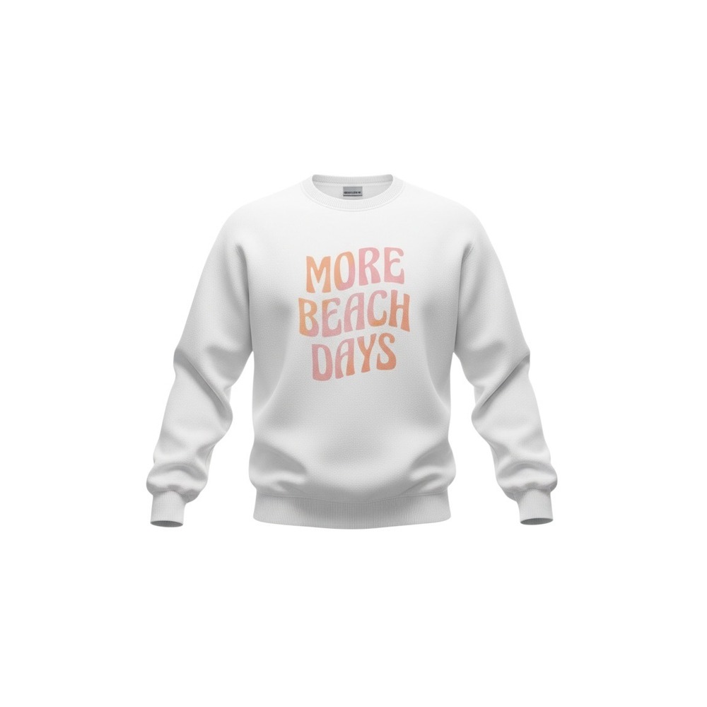 Gildan Sweatshirt Medium White Good More Beach Days Graphic Pullover